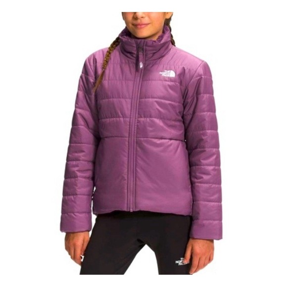 The North Face Girls Reversible Mossbud Swirl Jacket Size XL 18 Purple Outdoor - Picture 1 of 16